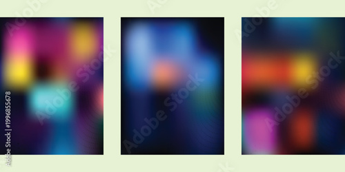 Set of abstract colorful blur backgrounds featuring vector textures and vibrant art for business banner templates and web wallpaper design elements