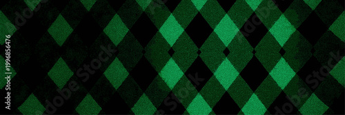 Repeating geometric diamond pattern featuring dark green and black colors creating a textured graphic backdrop. Dark green and black harlequin pattern background