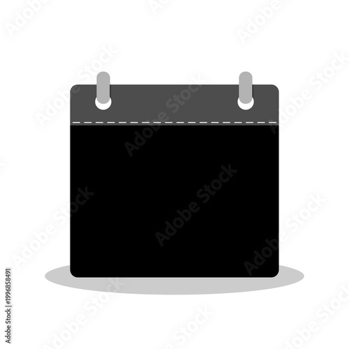 Black Calendar icon with shadow