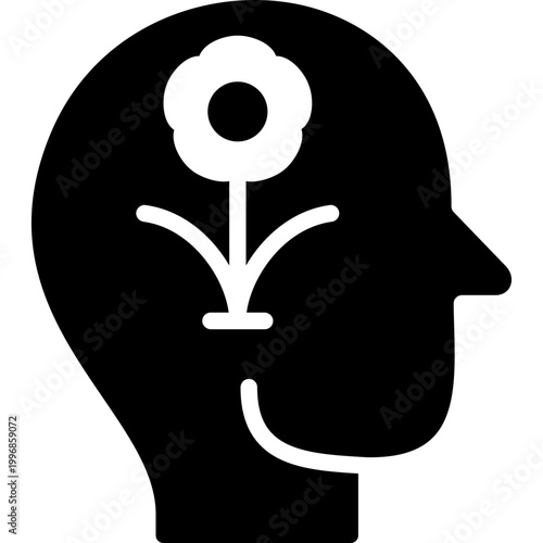 mindset icon illustration design with solid