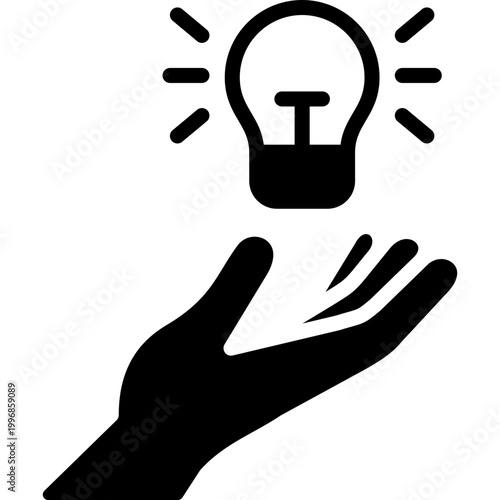 inspiration icon illustration design with solid