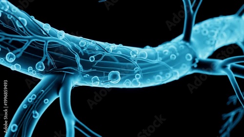 Abstract Blue Neuron Cell Biology Science Background