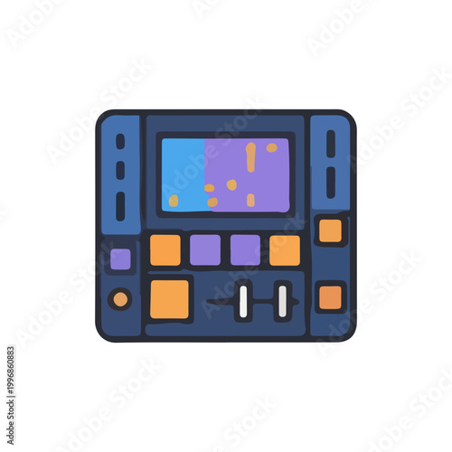 Digital Audio Mixer Icon Illustration