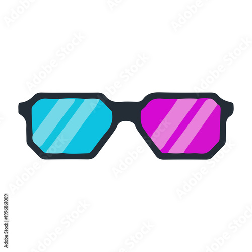 3D Glasses Icon Vector Illustration