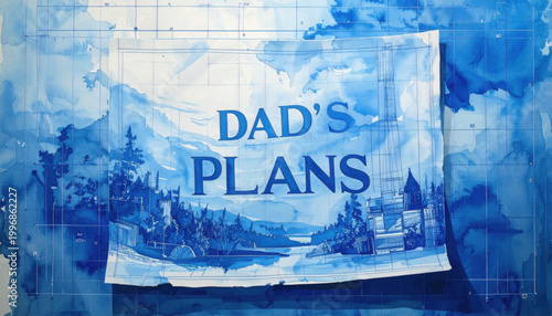 Blueprint with Dads Plans Text Overlay.