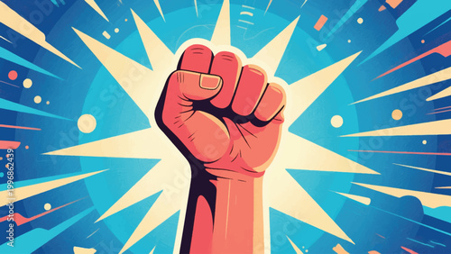 Illustration Of A Clenched Fist Symbolizing Resurrection Vector Design Template
