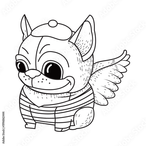 French bulldog with wings