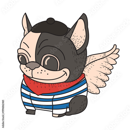 French bulldog with wings