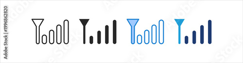 Signal Icon Set Multiple Style Vector Collection