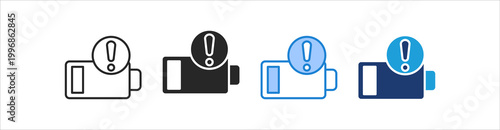 Low Battery Icon Set Multiple Style Vector Collection