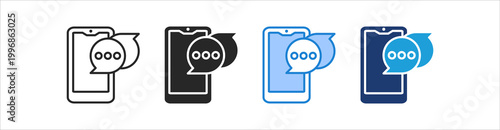 Chat Icon Set Multiple Style Vector Collection