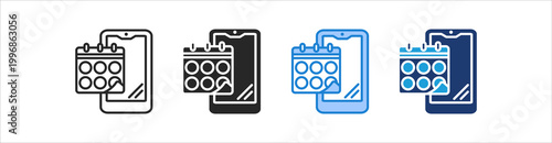 Calendar Icon Set Multiple Style Vector Collection