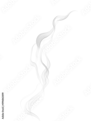smoke stream rising isolated on transparent background, soft mist vapor design element for creative overlays.