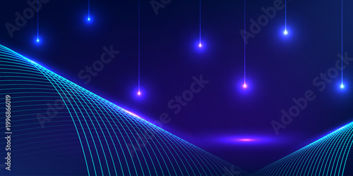Abstract digital wave background. Design for metaverse technology virtual reality high-speed internet data.