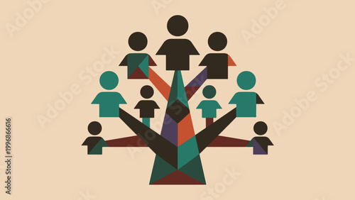 Family Tree Symbol Illustration Vector Design Template