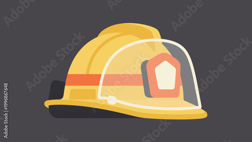 Minimalist Firefighter Helmet Illustration Vector Design Template