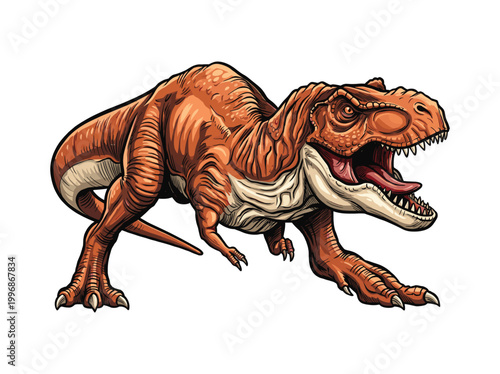 Angry Brown T Rex Mascot Character Design
