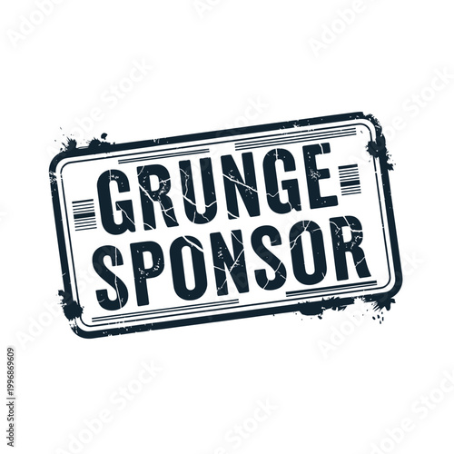 Grunge Sponsor Text Stamp Sign.
