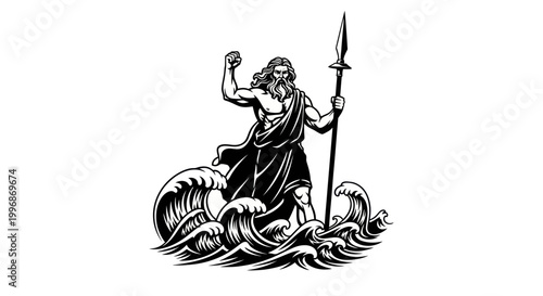 Bild auf Leinwand Poseidon King of the Sea God.
