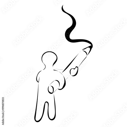 Figur die mit einem Stift malt