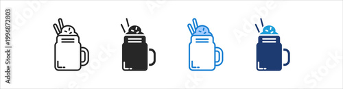 Milkshake Icon Set Multiple Style Vector Collection