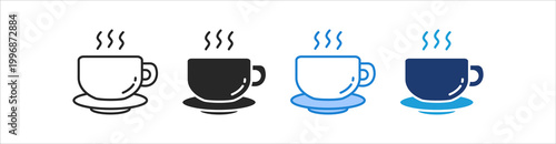 Coffee Icon Set Multiple Style Vector Collection