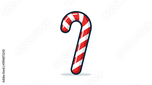 Red and white striped candy cane.