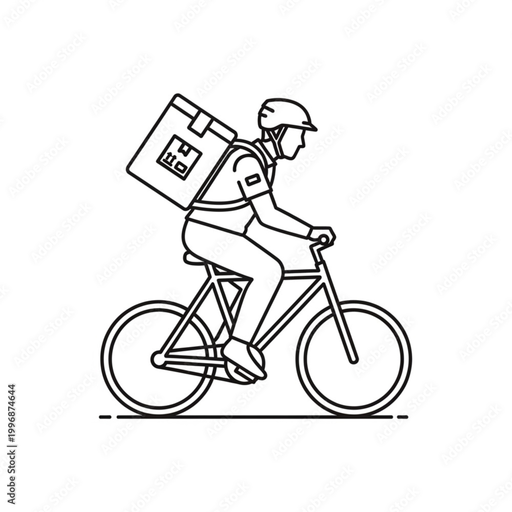 Naklejka premium man riding bicycle