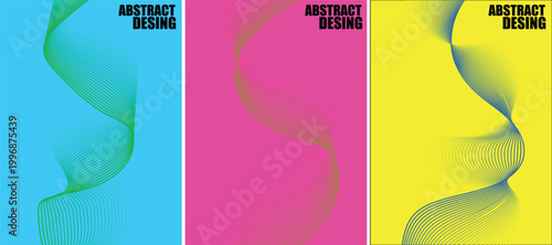 Vibrant abstract design showcases gradient colors and wavy patterns in blue, pink, and yellow hues.