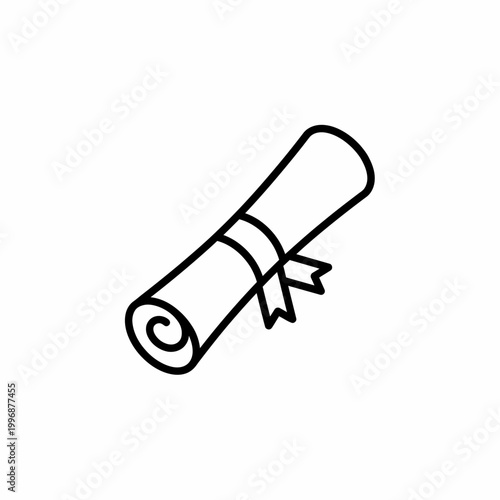 Certificate diploma scroll document icon.
