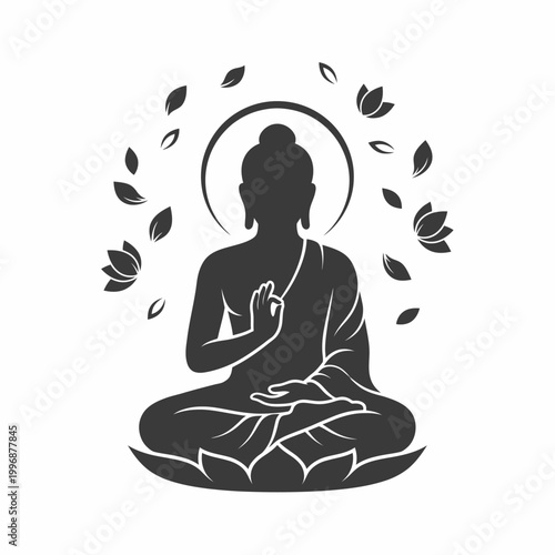 Buddha statue in meditation position.