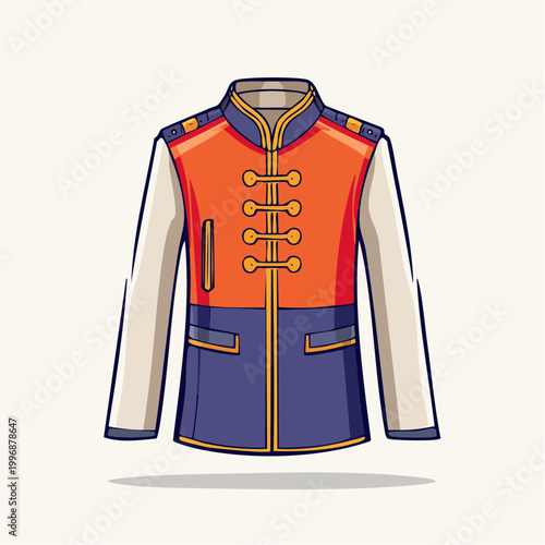 Cartoon Illustration of a Mandarin Collar Jacket