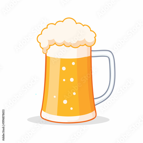 Cartoon Mug of Beer with Frothy Head