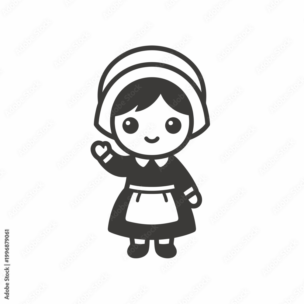 Fototapeta premium Little girl wearing traditional clothing.