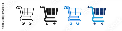 Shopping Cart Icon Set Multiple Style Vector Collection