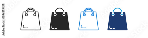 Shopping Bag Icon Set Multiple Style Vector Collection