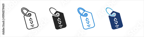 Price Tag Icon Set Multiple Style Vector Collection