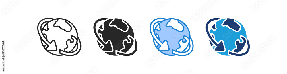Obraz premium Worldwide Icon Set Multiple Style Vector Collection