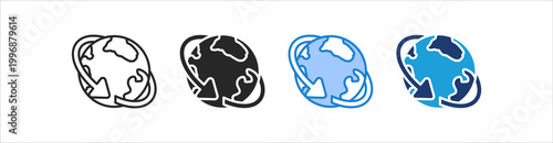 Worldwide Icon Set Multiple Style Vector Collection