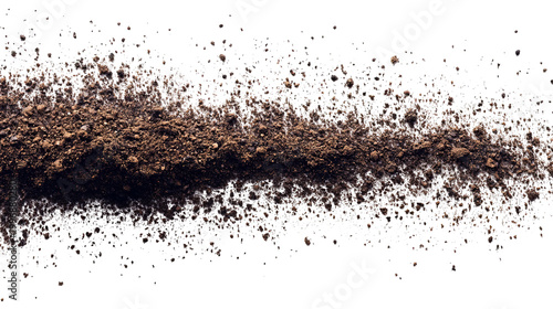 A strip of dark soil against a black background, suggestive of a furrow