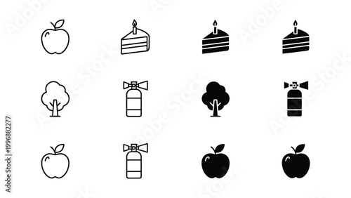 Visual comparison of icons with variations in style and color