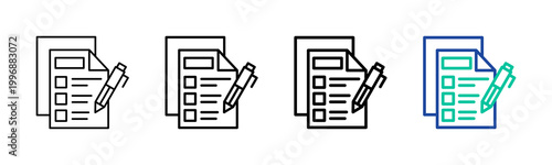 Edit Document Icon Collection Different Style Outline