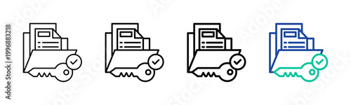 Folder Permission Icon Collection Different Style Outline