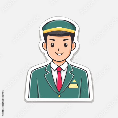 Cartoon Bellhop Character Illustration