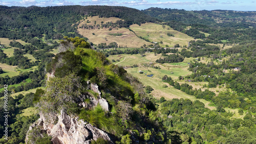 Photos Aerial View of Lush Green Nimbin Rocks Overlooking Australian Countryside Landsc