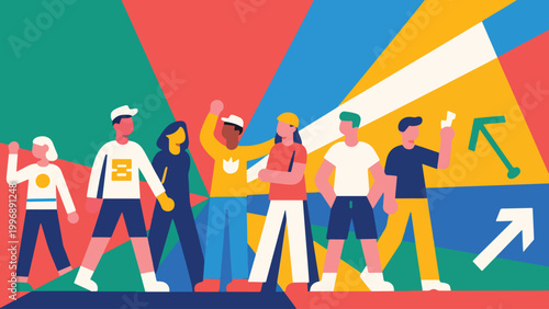 Tableau sur toile Illustration Of Youth Movement Icon Vector Design Template