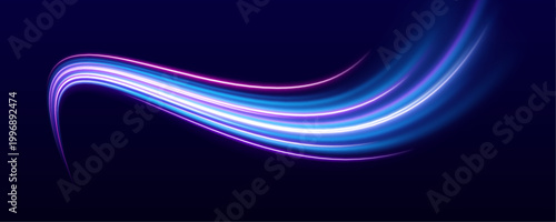 Tableau sur toile Fast neon red streaks cut across cyber city