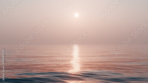 Soft Pastel Beach at Sunrise with Gentle Waves