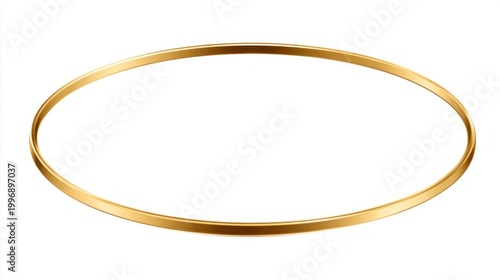 Elegant thin gold bangle bracelet isolated on a clean white background