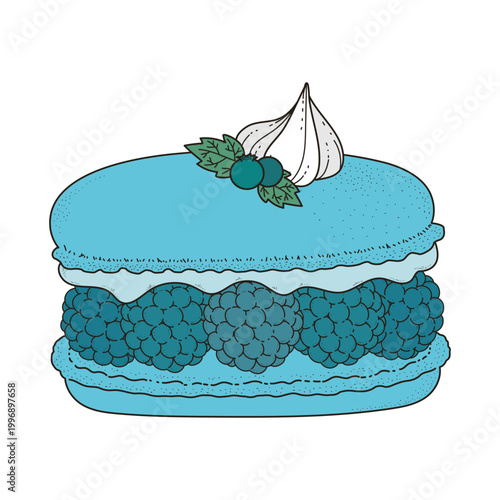 Blueberry macaron